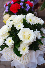 White roses.