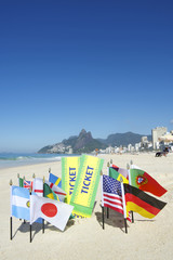 Brazil Tickets World Flags on the Beach Rio