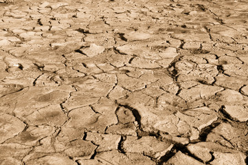 Crack soil on dry season, Global worming