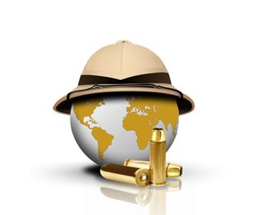 Pith Helmet with bullets and Globe © razihusin