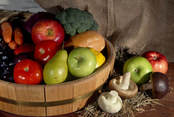 Composition of different fruit and vegetables
