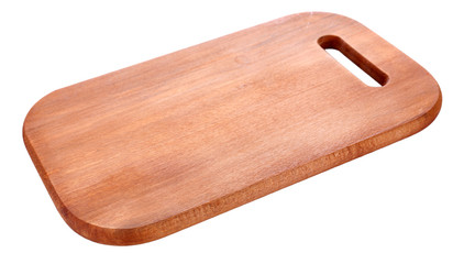 Brown cutting board isolated on white background