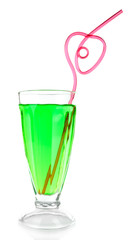 Glass of cocktail, isolated on white