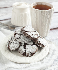 Chocolate Crinkles. Chocolate cookies in powdered sugar.