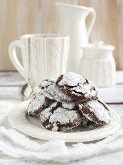 Chocolate Crinkles. Chocolate cookies in powdered sugar.