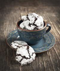 Chocolate Crinkles. Chocolate cookies in powdered sugar.