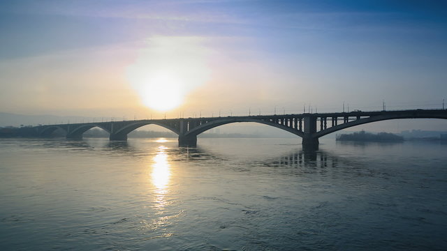 The Bridge Over the Yenisei River, Krasnoyarsk, Russia
