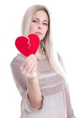 Frau unglücklich - Trennung oder Scheidung mit gebrochenem Herz