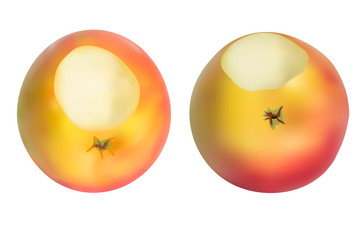 Realistic apples set. Isolated on white. Vectore