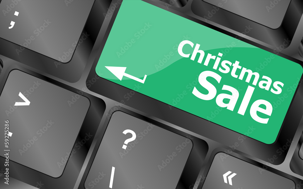 Aufkleber christmas sale on computer keyboard key button