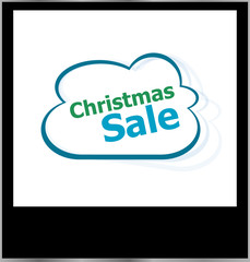 christmas sale word cloud on photo frame, isolated