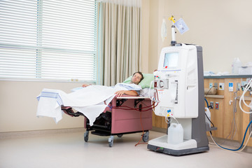 Patient Sleeping While Receiving Renal Dialysis