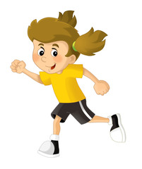 Cartoon child training - illustration for the children