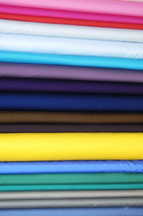 Heap of colorful cotton fabric