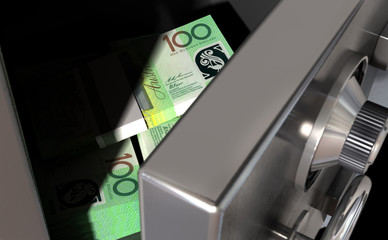 Open Safe With Australian Dollars