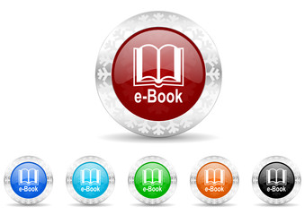 e-book icon vector set