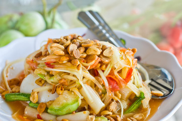 Papaya salad,Thai famous menu.