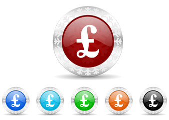 pound icon vector set