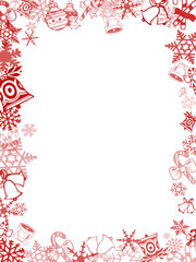 Red Christmas card frame and background