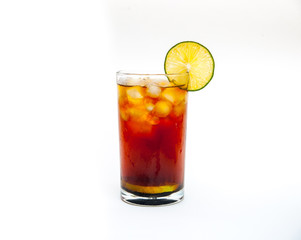 lemon tea on white background