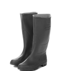 Pair high rubber boots.