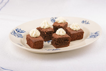 chocolate muffins with whipped cream