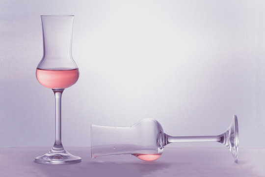 Two Grappa glasses in color of the year 2014