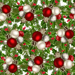 Christmas seamless background. Vector illustration.