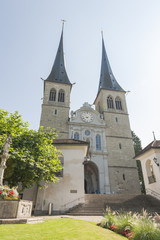 Luzern, historische Altstadt, Stiftskirche, Schweiz
