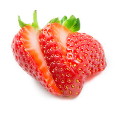 Strawberry. Sliced ​​fruit isolated on white