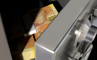 Open Safe With South African Rands