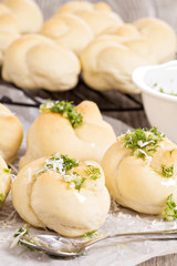 Dinner rolls with parmesan and garlic