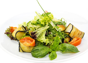 salad with cheese and herbs and vegetables