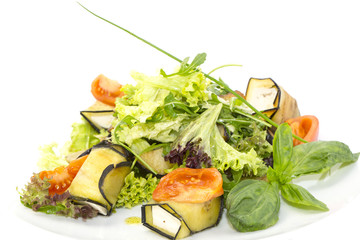 salad with cheese and herbs and vegetables