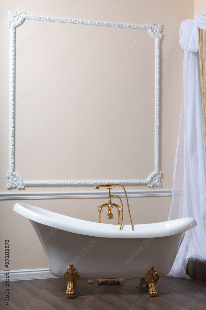 Canvas Prints claw-foot tub in a luxurious bathroom