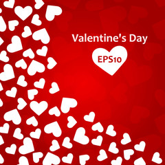 Valentines Day Background with hearts.