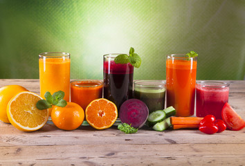 Fresh juice, mix fruits and vegetable 