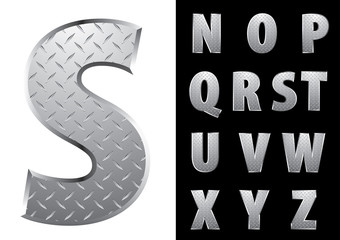 Naklejka premium hard metal alphabet2