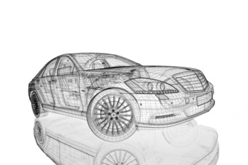 Fototapeta premium Car 3D model