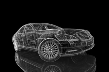 Naklejka premium Car 3D model