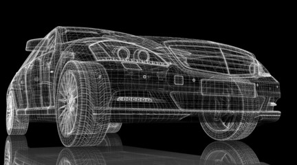Fototapeta na wymiar Car 3D model
