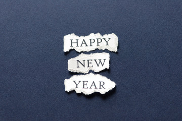 Happy New Year in a piece of paper