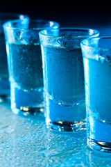 Glasses with alcohol