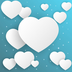 Valentine's day abstract background with cut paper heart