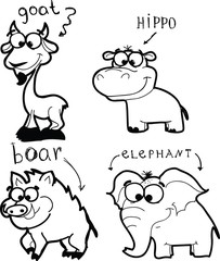 Набор милый мультфильм животных