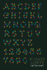 Letterset CHRISTMAS LIGHTS (uppercase)