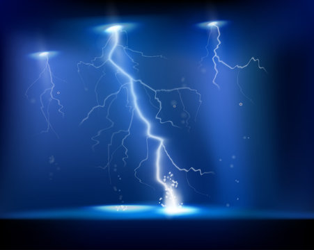 Electrical storm. Vector illustration.