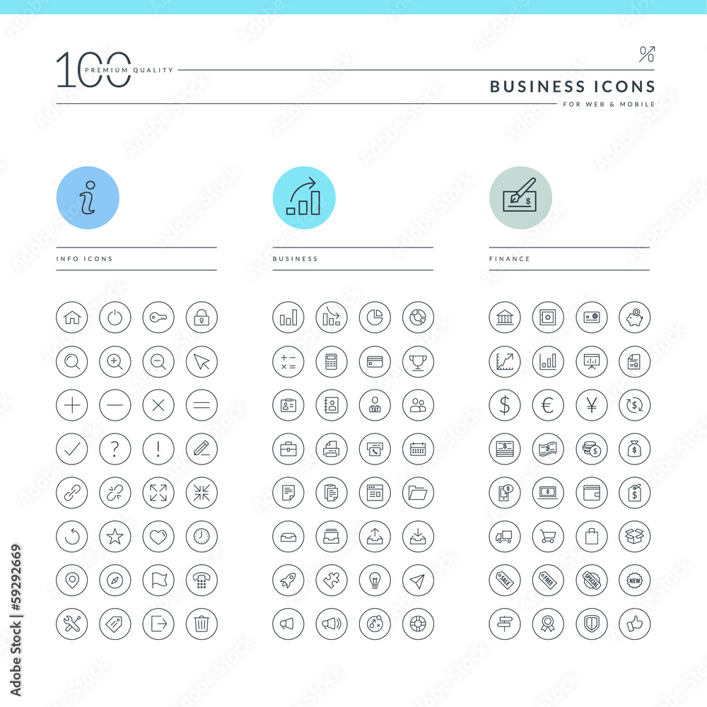 Aufkleber set of business icons for web and mobile