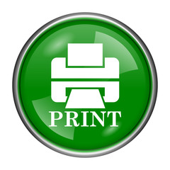 Printer with word PRINT icon