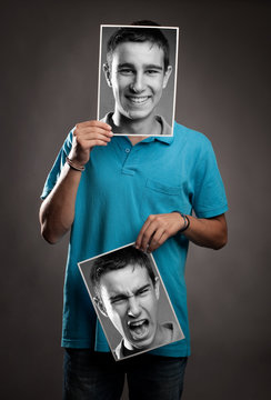 young man with two faces